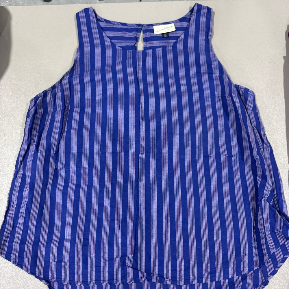 Universal Thread Navy and White Striped Tank Top